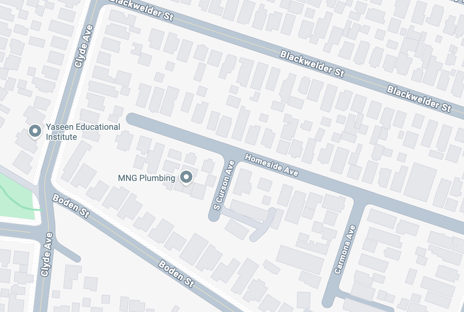 Map showing very small segment of Curson connected to Homeside Ave